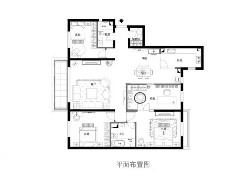 低調(diào)奢華金海國際190平米現(xiàn)代四居室