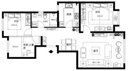 上海108平米給力裝修，三室兩廳超大氣，溫馨舒適，12萬元