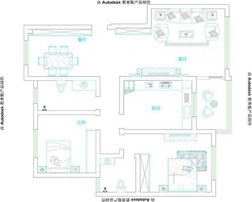 魅力主婦8.8萬打造藍白清新田園90平兩室兩廳