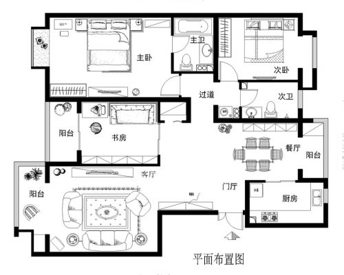 果嶺小鎮(zhèn)128平簡歐風格案例賞析