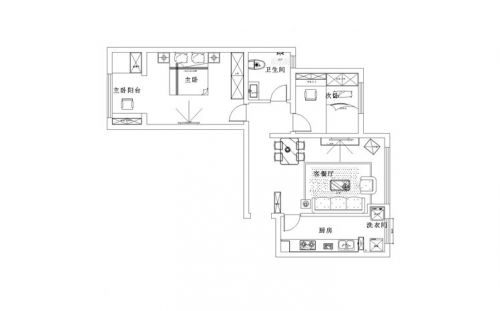 【正商恒鉆88平】兩居室簡約情調(diào)的裝修設(shè)計(jì)圖