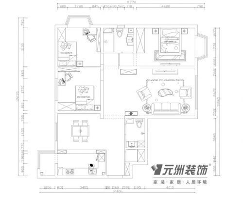 淡雅氣息水泉灣龍園歐式風格案例效果圖