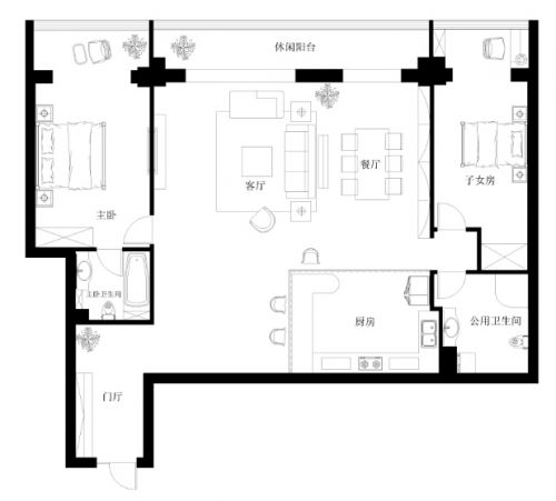 中原區(qū)【方圓經(jīng)緯】118平裝修設(shè)計(jì)圖集