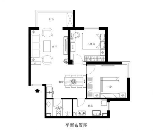 朝陽區(qū)現(xiàn)代城94平現(xiàn)代簡約歐式風格