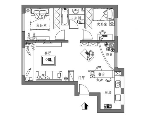 北京華貿(mào)城80平簡(jiǎn)約時(shí)尚案例賞析