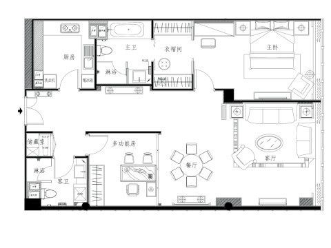 4.35萬元打造78㎡歐式大氣設(shè)計