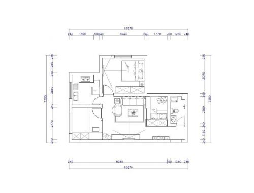 【濱河綠苑】73平實用簡約風(fēng)情的裝修設(shè)計圖