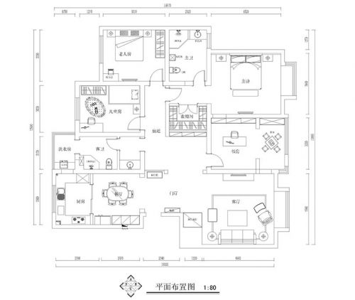 中信佳苑160平四室兩廳簡(jiǎn)歐風(fēng)格裝修效果圖