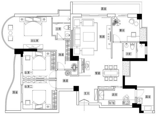 呼和浩特城市人家裝修公司——黑白現(xiàn)代簡約風(fēng)