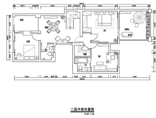 清水苑260平復(fù)式五室三廳簡約裝修案例效果圖