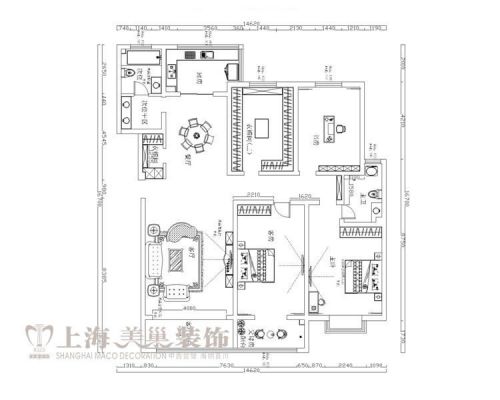 醫(yī)學(xué)院家屬院四室兩廳170平新中式裝修效果圖案例