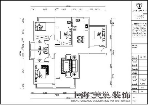 瀚宇天悅128平方四室兩廳裝修新中式案例效果圖