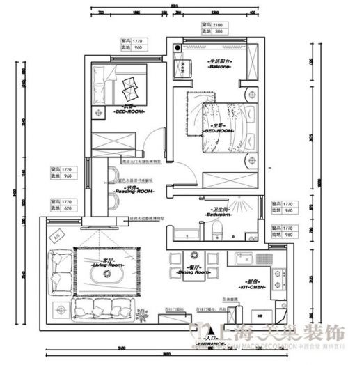 普羅旺世地中?；齑钛b修89平兩室兩廳樣板間效果圖集錦