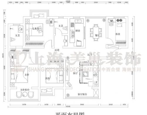 潤城133平三室兩廳簡歐風(fēng)格裝修效果圖