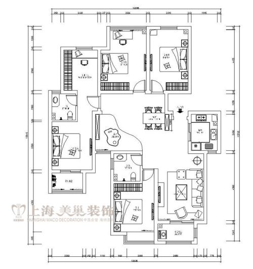 藍(lán)堡灣189大平層后現(xiàn)代奢華裝修五室兩廳效果圖案例