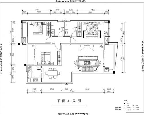 升龍又一城143平四室兩廳簡歐風格裝修效果圖