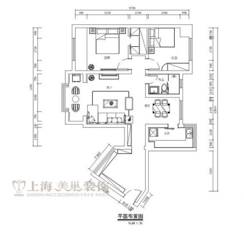 托斯卡納90平兩室兩廳簡歐風(fēng)格裝修效果圖