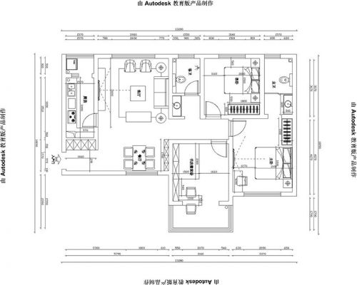 中豪匯景灣120平三室兩廳裝修方案