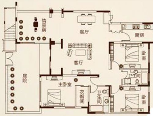 鑫苑景園140平美式鄉(xiāng)村風(fēng)格裝修案例