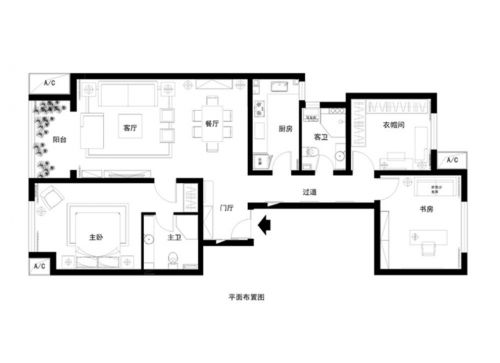 中國鐵建廣場127平簡歐風(fēng)格案例