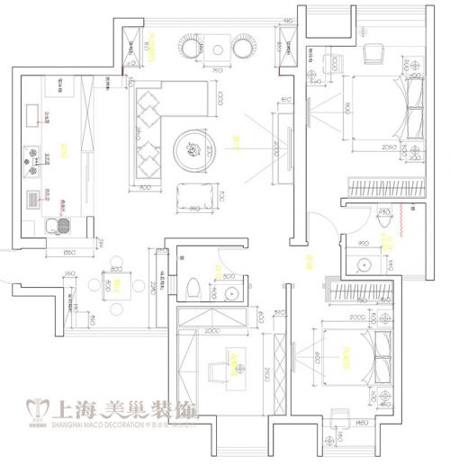 怡豐新都匯123平三室兩廳現(xiàn)代簡約裝修效果圖