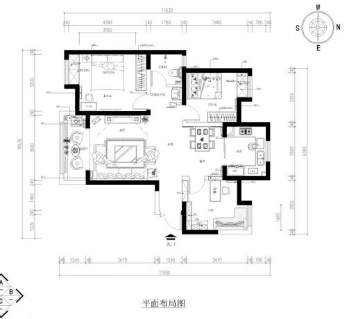 財(cái)信圣堤亞納110平三居室案例賞析