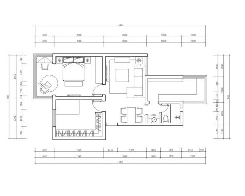 5萬翻新70平方新古典風格小兩居