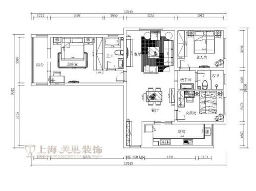 遠(yuǎn)大理想城140平三室兩廳裝修新中式風(fēng)格案例效果圖