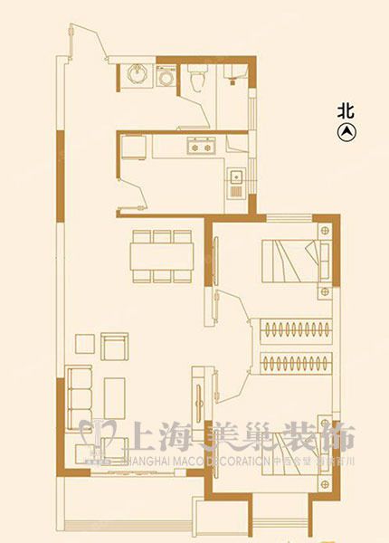 永威翡翠城兩室兩廳89平裝修簡(jiǎn)歐時(shí)尚案例效果圖