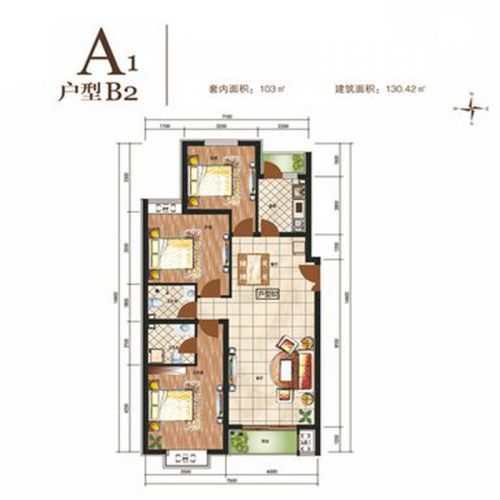 江南山水3室2廳130平米中式風(fēng)格