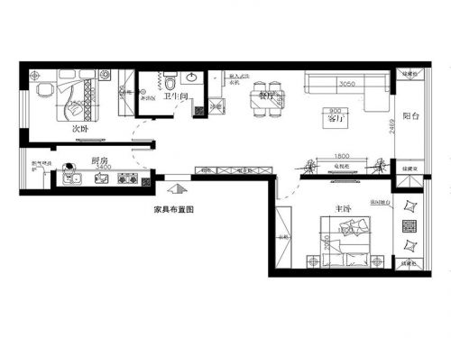 橡樹灣90平米兩居新中式裝修