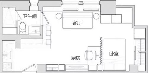 33㎡實用小戶型，分區(qū)明確、功能齊全！