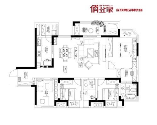 融創(chuàng)御錦|北歐休閑風裝修案例-重慶俏業(yè)家裝飾