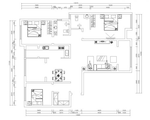 盛世御城三居室現(xiàn)代簡約